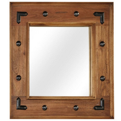 Vidaxl Mirror Solid Acacia Wood 50X50 Cm from B&Q