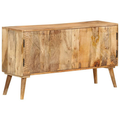 VidaXL Sideboard Solid Mango Wood 110x30x60 cm Brown - Ample Storage - Polished Finish - Image 3