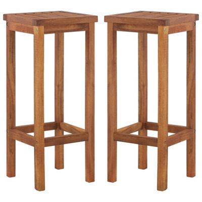 Vidaxl Bar Chairs 2 Pcs Solid Acacia Wood