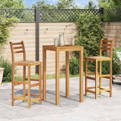 Vidaxl Bar Chairs 2 Pcs Solid Acacia Wood from B&Q