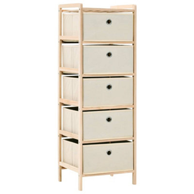 Vidaxl Storage Rack With 5 Fabric Baskets Cedar Wood Beige from B&Q