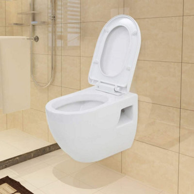 B&Q -  Wall-Hung Toilet Ceramic White