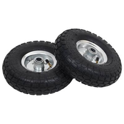 B&Q -  Sack Truck Wheels 2 Pcs Rubber 4.10/3.50-4 (260X83) Sack Truck Wheels