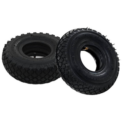 B&Q -  2 Tyres 2 Inner Tubes 3.00-4 260X85 For Sack Truck Wheel Rubber Tyres And Inner Tubes