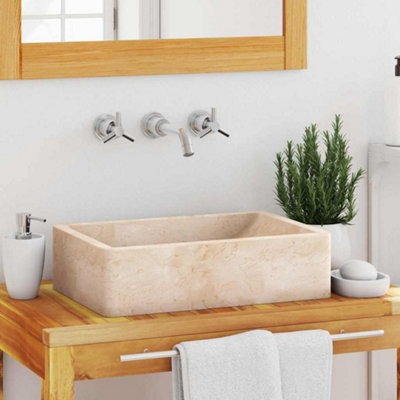 Vidaxl Sink 45X30x12 Cm Marble High Gloss Cream