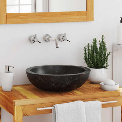 Vidaxl Black Sink 40X12 Cm Marble Sinks