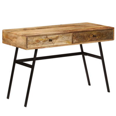 B&Q -  Writing Desk With Drawers Solid Mango Wood 110X50X76 Cm