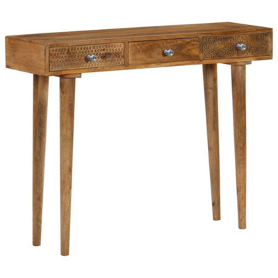 B&Q -  Console Table Solid Mango Wood 102X30X79 Cm