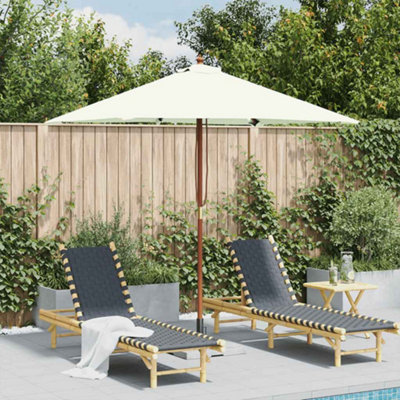 Vidaxl Black Outdoor Parasol With Wooden Pole 150X200 Cm Size 6