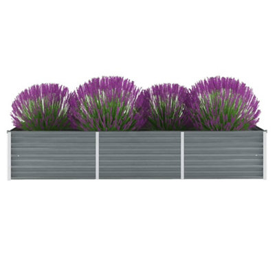 B&Q -  Garden Raised Bed Galvanised Steel 240X80X45 Cm Grey