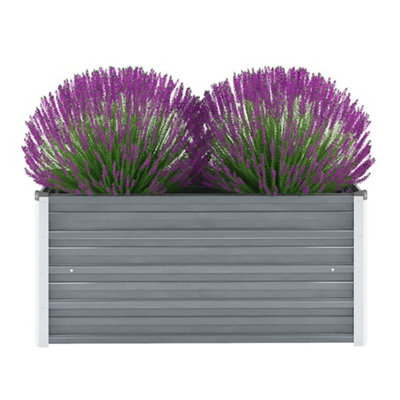 B&Q -  Garden Raised Bed Galvanised Steel 100X40X45 Cm Grey