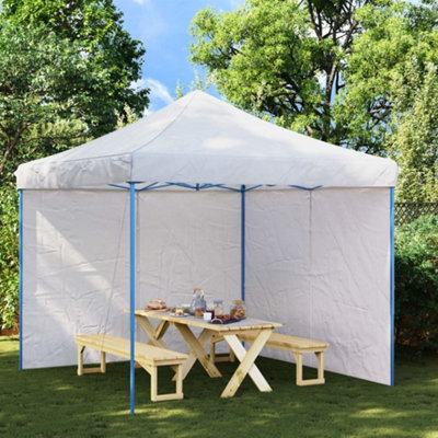 Vidaxl Party Tent Sidewall 2 Pcs With Zipper Pe White
