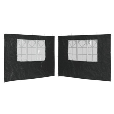 Vidaxl Party Tent Sidewall 2 Pcs With Window Pe Anthracite