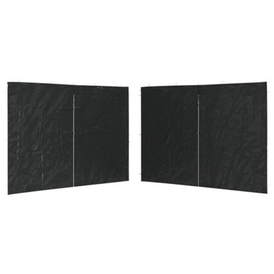 B&Q -  Party Tent Sidewall 2 Pcs With Zipper Pe Anthracite