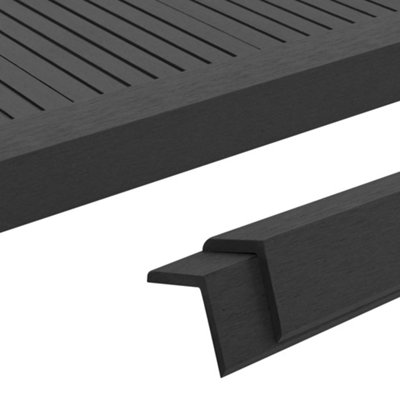 Vidaxl 5 Pcs Decking Angle Trims Wpc 170 Cm Black from B&Q