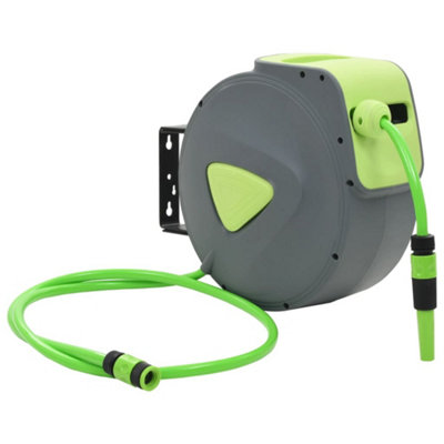 Vidaxl Automatic Retractable Water Hose Reel Wall Mounted 20+2 M Water Hose Reels from B&Q