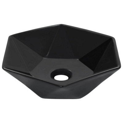 Vidaxl Wash Basin 41X36.5X12 Cm Ceramic Black from B&Q