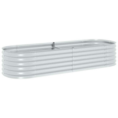 B&Q -  Garden Raised Bed 240X80X44 Cm Galvanised Steel Silver