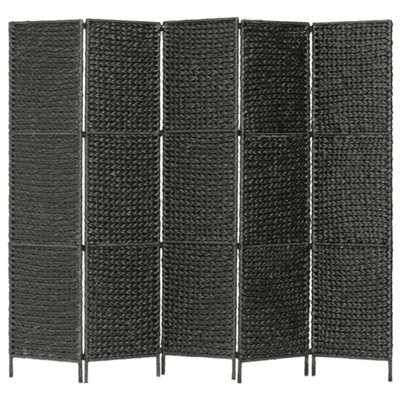 Vidaxl 5-Panel Room Divider Black 193X160 Cm Water Hyacinth from B&Q