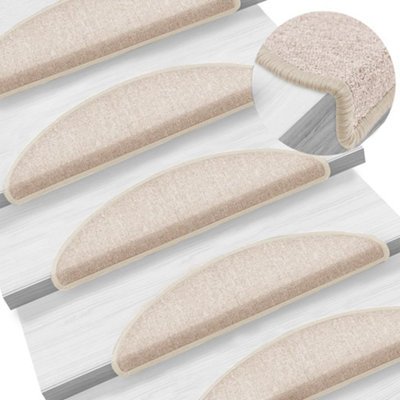 Vidaxl Stair Mats 15 Pcs 56X17X3 Cm Taupe Half Round from B&Q