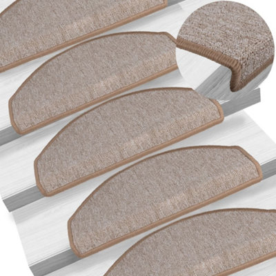 Vidaxl Carpet Stair Treads 15 Pcs 65X24x4 Cm Light/Brown