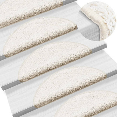 Vidaxl Stair Mats 15 Pcs 56X17X3 Cm White Half Round from B&Q