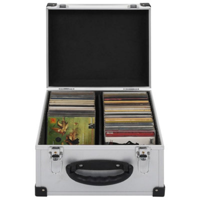 B&Q -  Cd Case For 40 Cds Aluminium Abs Silver Cd Cases
