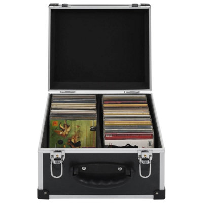 B&Q -  Cd Case For 40 Cds Aluminium Abs Black Cd Cases
