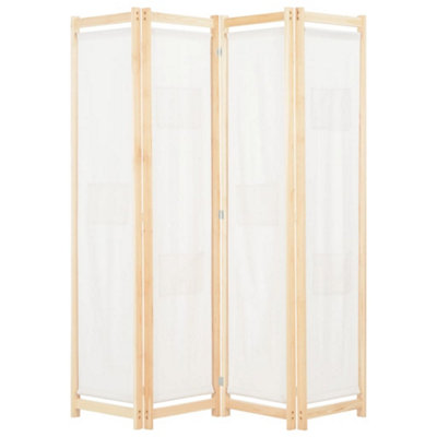 Vidaxl 4-Panel Room Divider Cream 160X170X4 Cm Fabric Room Dividers from B&Q