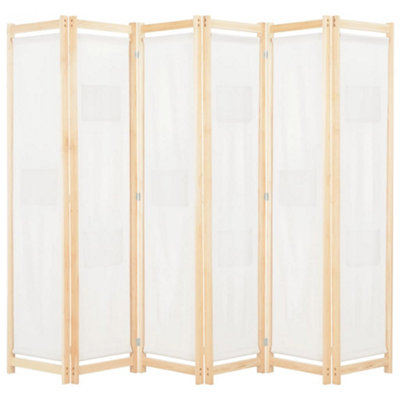 B&Q -  6-Panel Room Divider Cream 240X170X4 Cm Fabric Room Dividers