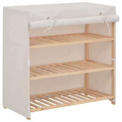 Vidaxl Shoe Cabinet With Cover White 79X40X80 Cm Fabric from B&Q