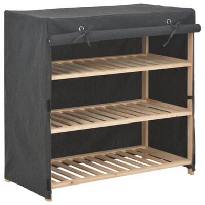 Vidaxl Shoe Cabinet With Cover Grey 79X40X80 Cm Fabric from B&Q