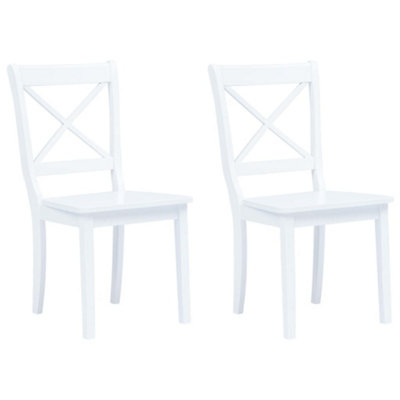 Vidaxl Dining Chairs 2 Pcs Solid Rubber Wood White