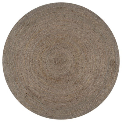 Berkfield Handmade Rug Jute Round 150 Cm Grey from B&Q