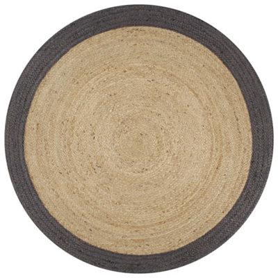 Berkfield Handmade Rug Jute With Dark Grey Border 150 Cm from B&Q
