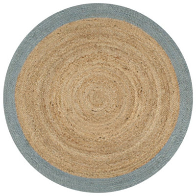 Berkfield Handmade Rug Jute With Olive Green Border 90 Cm from B&Q