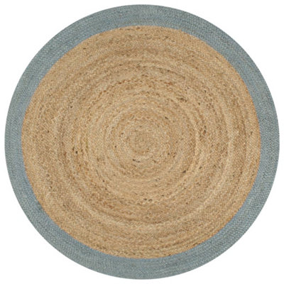 Berkfield Handmade Rug Jute With Olive Green Border 120 Cm from B&Q