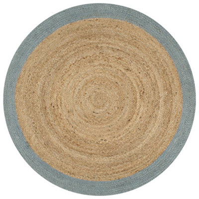 Berkfield Handmade Rug Jute With Olive Green Border 150 Cm from B&Q