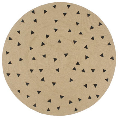 Berkfield Handmade Rug Jute With Triangle Print 150 Cm from B&Q