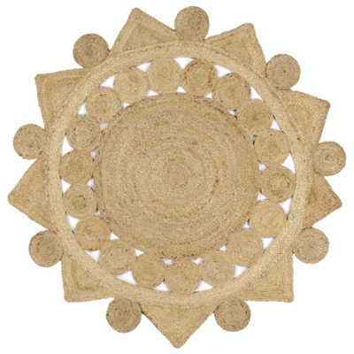 Berkfield Handmade Rug Braided Jute 120 Cm from B&Q