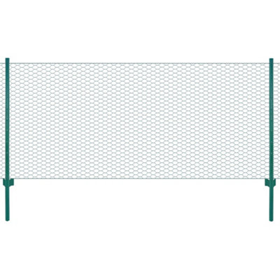 B&Q -  Wire Mesh Fence With Posts Steel 25X1 M Green