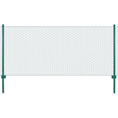 Vidaxl Green Wire Mesh Fence With Posts Steel 25X0.75 M