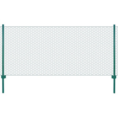 B&Q -  Wire Mesh Fence With Posts Steel 25X1 M Green