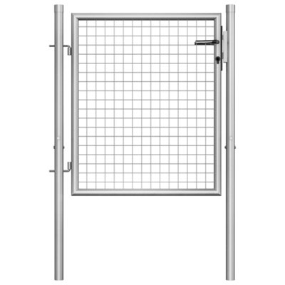 vidaXL - Garden Gate - Galvanised Steel - 105 x 125 cm - Silver - Image 2