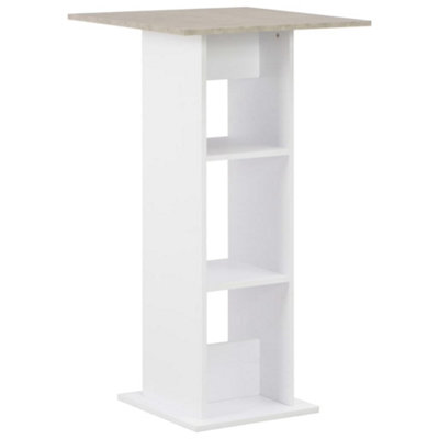 Vidaxl Bar Table White And Concrete 60X60X110 Cm from B&Q