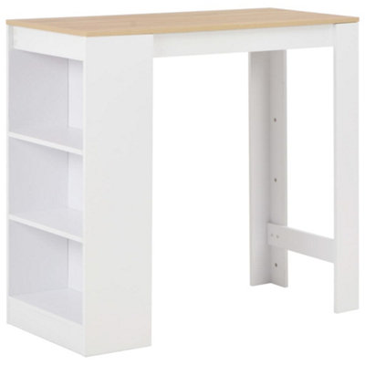 B&Q -  Bar Table With Shelf White 110X50X103 Cm