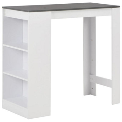 B&Q -  Bar Table With Shelf White 110X50X103 Cm