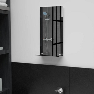 B&Q -  Wall Mirror With Shelf 20X40 Cm Tempered Glass
