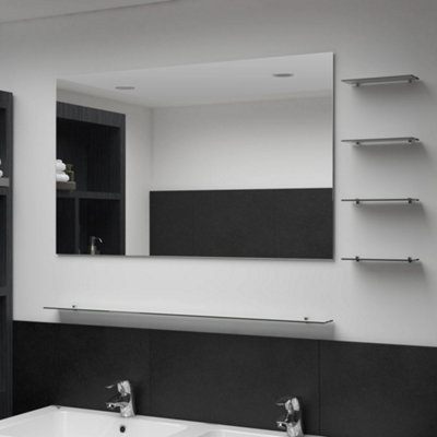 B&Q -  Wall Mirror With 5 Shelves Silver 100X60 Cm
