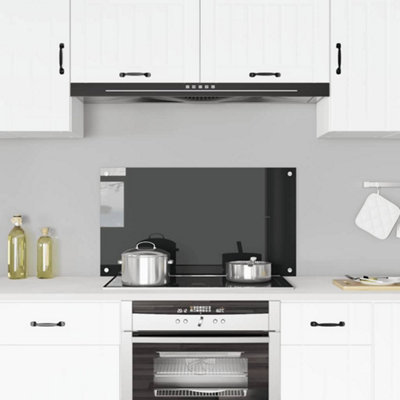 Vidaxl Kitchen Backsplash 90 X 50 Cm Tempered Glass Kitchen Backsplashes Black